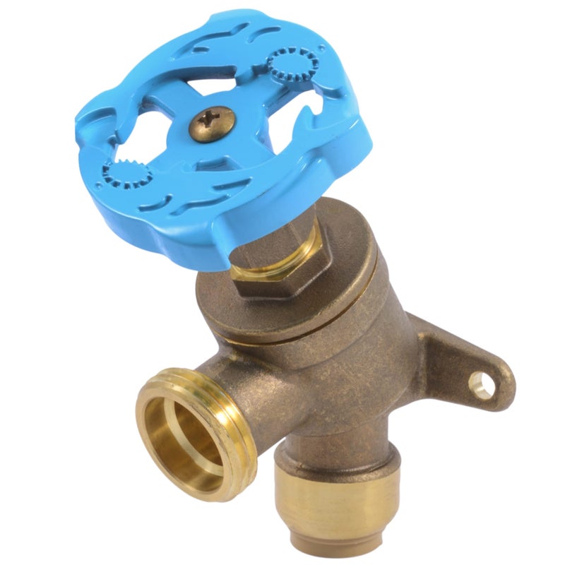 SharkBite 1/2 Inch x 3/4 Inch MHT Garden Valve, Multi Turn, Push to Connect Brass Plumbing Fitting, PEX Pipe, Copper, CPVC, PE-RT, HDPE, 24622LF - Image 1